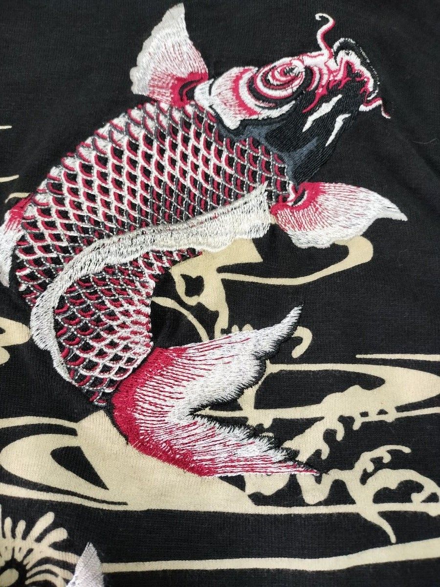 CHIKAMASA 見事な鯉刺繍のメンズポロシャツSサイズ