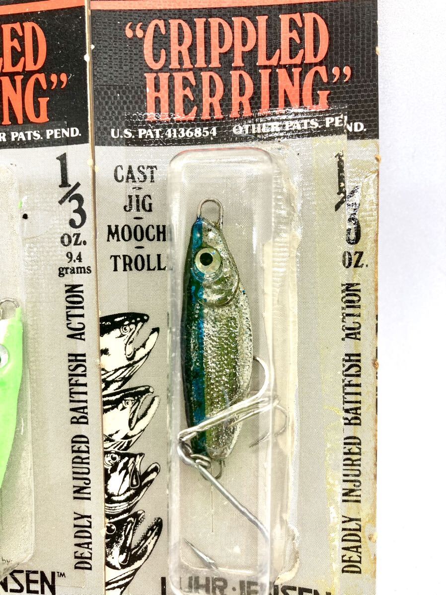 廃版 当時物 オールドジグ OLD LUHR JENSEN ルーハージェンセン CRIPPLED HERRING クリップルドヘリング マイクロジグ 1/3,1/4oz 3個セット