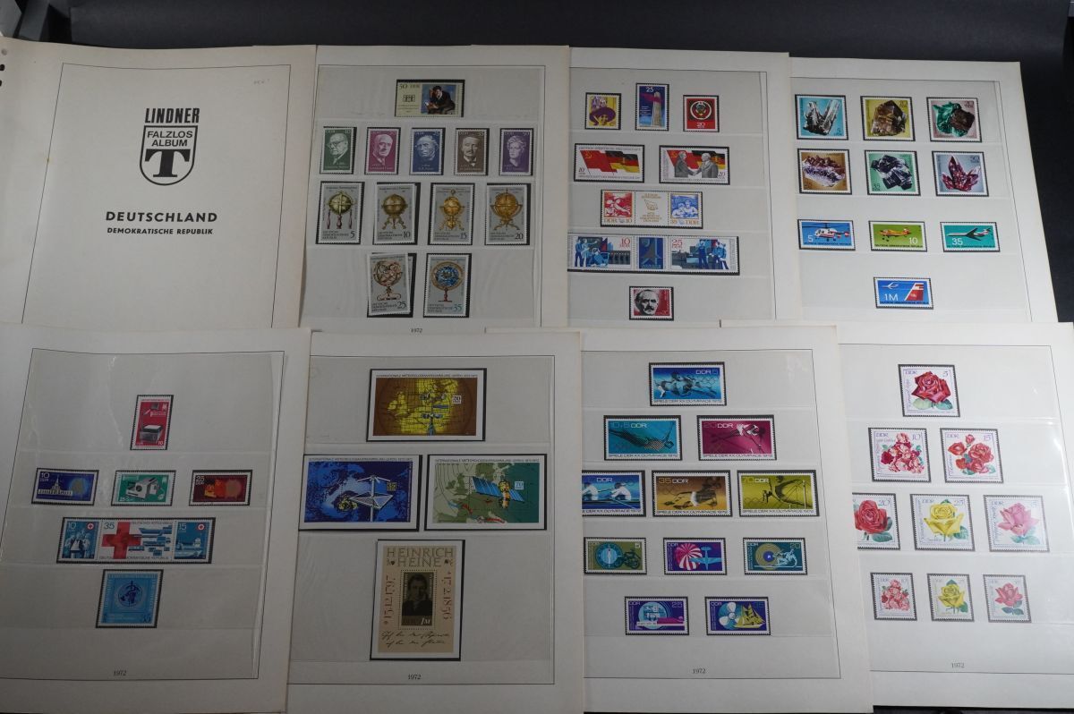 (653)外国切手 ボストークアルバム ドイツ1972年~1977年 単片約539枚 小型シート未使用使用済み 国連航空オリンピック鉄道アポロDDRの画像2