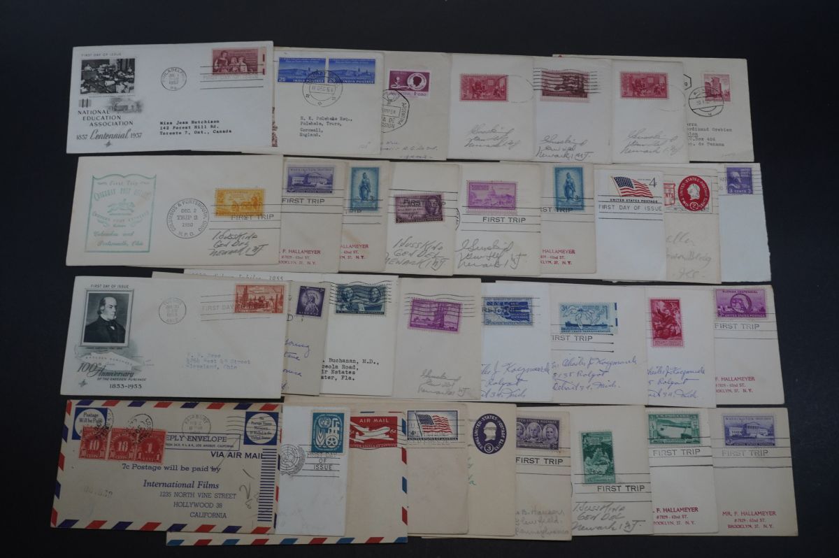 (715)外国切手 古いアメリカ切手 戦前エンタイアFFCFDC1900年代~444通 書簡実逓便航空便消印 ニューヨークボストンワシントンカナダシカゴの画像10