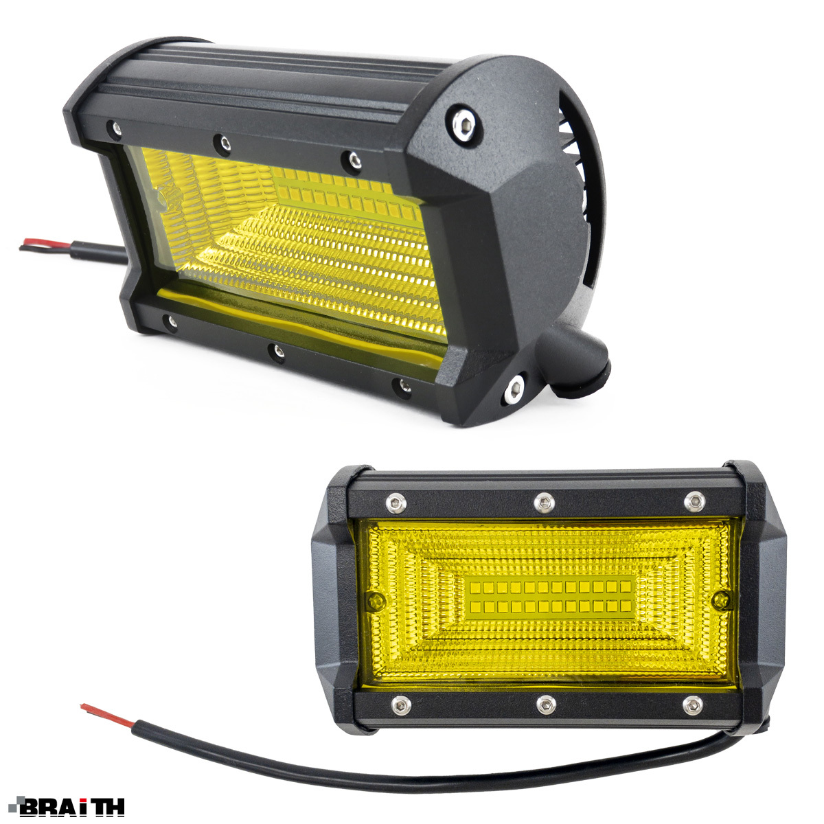 BRAiTH/ブレイス LEDワークライト イエロー 2個入り DC12V/24V対応 防水・防塵 IP67 フォグランプ 作業灯 24SMD 3000K 2000lm BE-798 ht_画像1