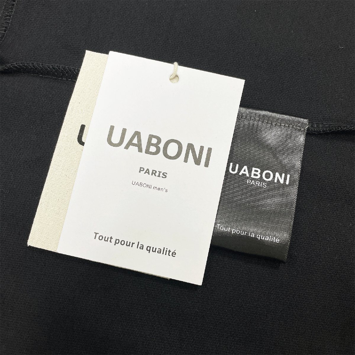 高級EU製＆定価2万◆UABONI*Paris*半袖Tシャツ*ユアボニ*パリ発◆コットン100％ 吸汗 ソフト 快適 遊び心 アメカジ ストリート 街着 M_画像9