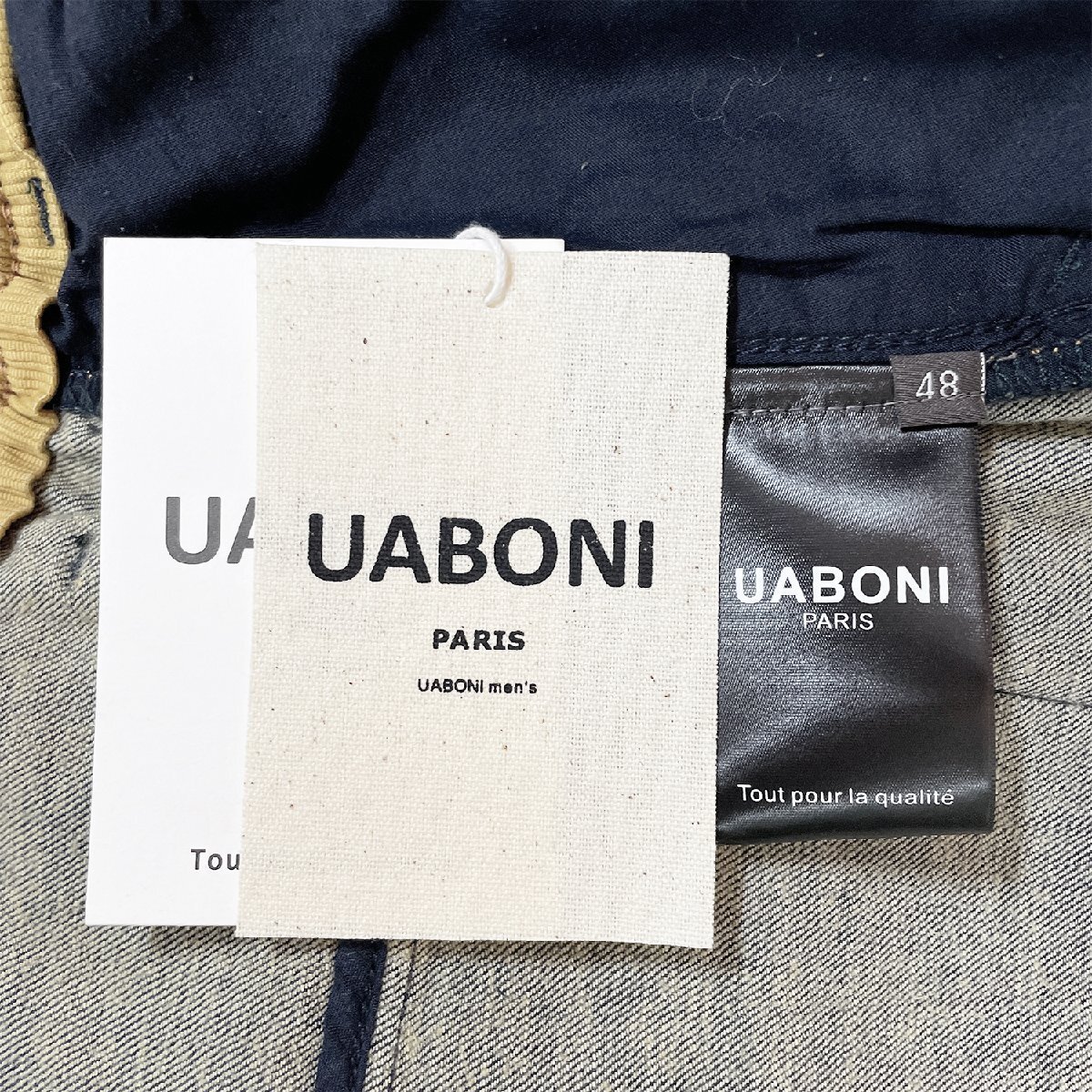 個性EU製＆定価4万◆UABONI*Paris*スウェットパンツ*ユアボニ*パリ発◆上品 通気 伸縮性 ストレイプ デニム ビンテージ 普段着 L/48_画像8