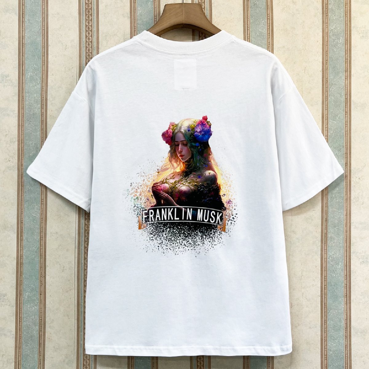 新作 定価2万 FRANKLIN MUSK・アメリカ・ニューヨーク発 半袖Tシャツ 薄手 快適 通気 イラスト カットソー レジャー ユニセックス 夏 1_画像1