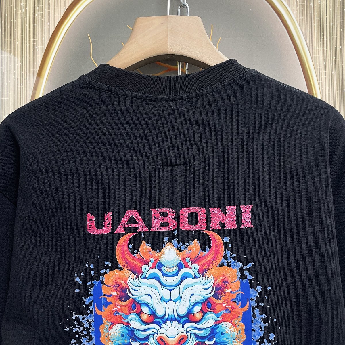 個性EU製＆定価2万◆UABONI*Paris*半袖Tシャツ*ユアボニ*パリ発◆上品 コットン100％ 通気 吸汗 遊び心 カットソー ストリート 夏 M/46_画像4