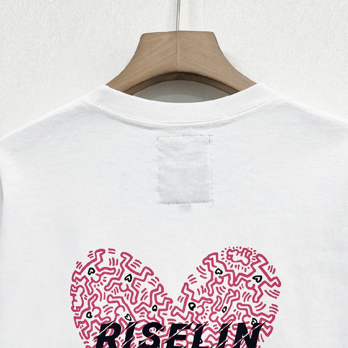 上品ヨーロッパ製※定価2万◆ブルガリア発※RISELIN 半袖Tシャツ 上質 薄手 通気 プリント 遊び心 トップス カットソー 個性 夏服 L/48_画像5