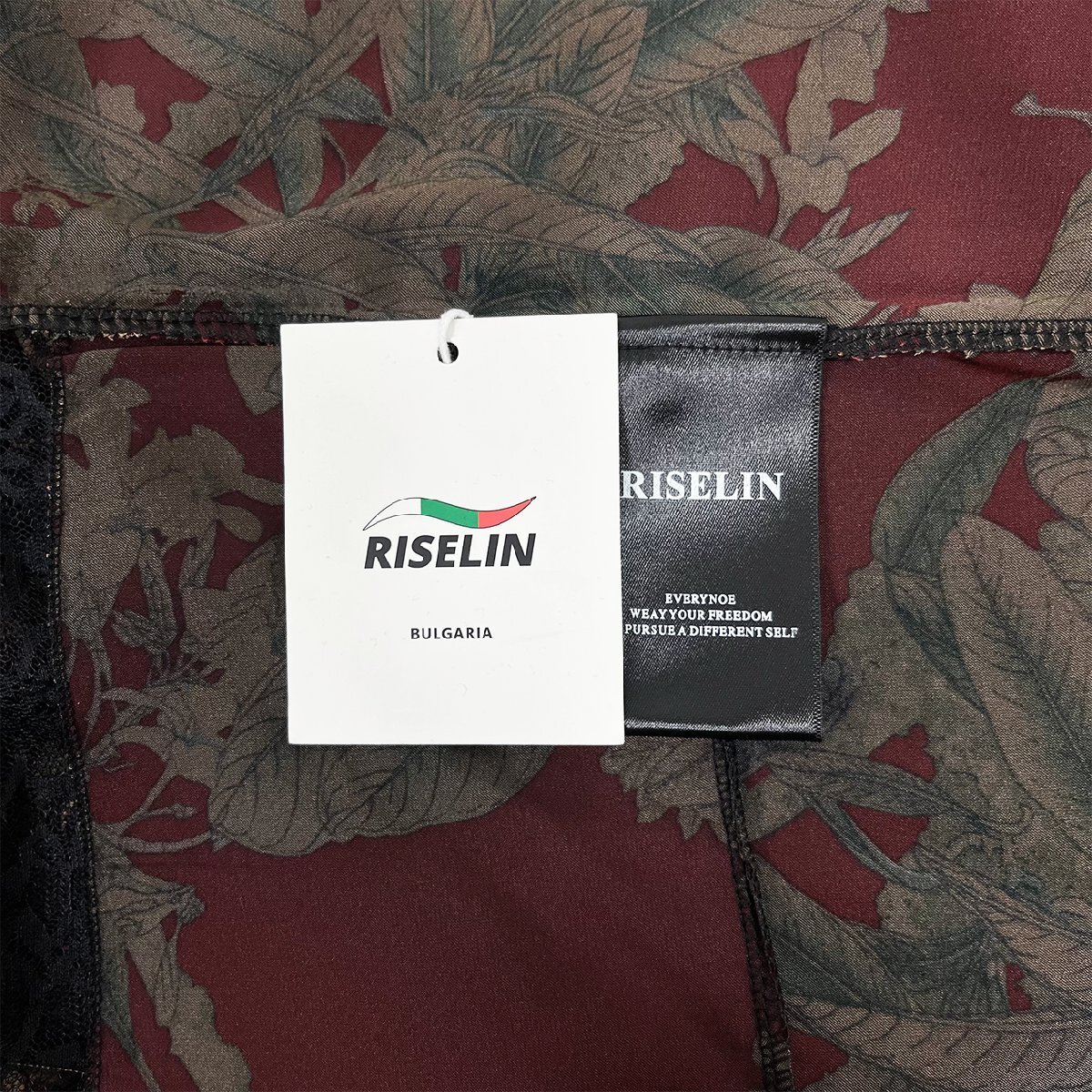 絶賛ヨーロッパ製※定価3万◆ブルガリア発※RISELIN ブラウス 高級シルク/綿混 涼しい ゆったり 薄手 速乾 総柄 オシャレ レーディス 夏 L_画像8