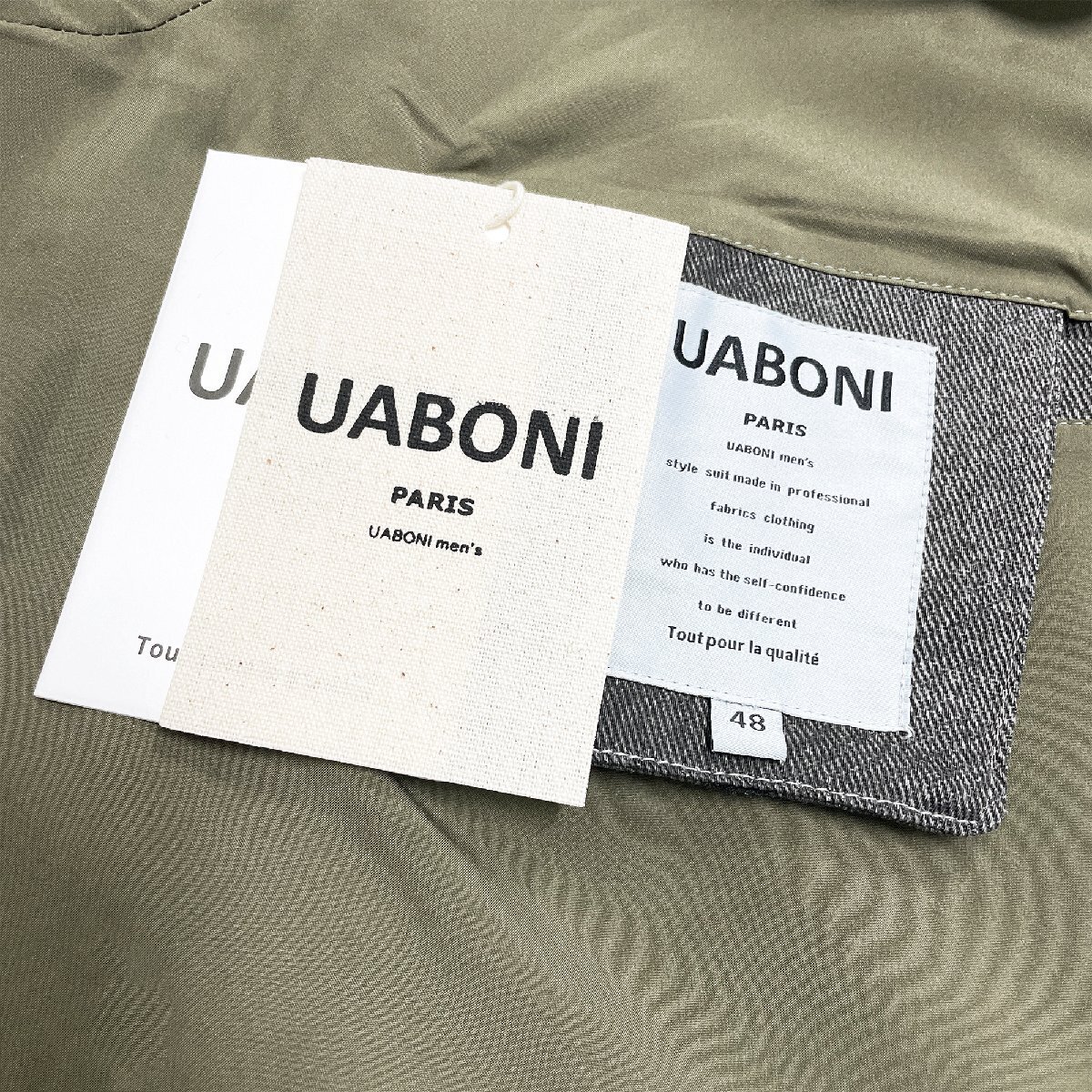 一枚限定EU製＆定価7万◆UABONI*Paris*ジャケット*ユアボニ*パリ発◆薄手 お洒落 コットン デニム 切替 ブルゾン アウター 人気 L/48サイズ_画像8