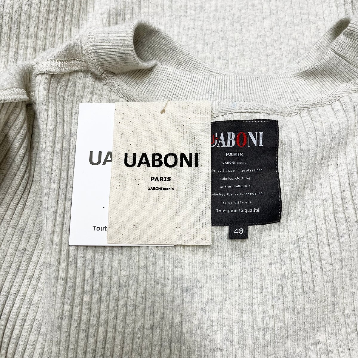 高級EU製＆定価3万◆UABONI*Paris*サマーニット*ユアボニ*パリ発◆高品質ウール ストレッチ 吸湿 快適 刺繍 半袖Tシャツ カジュアル XL_画像7