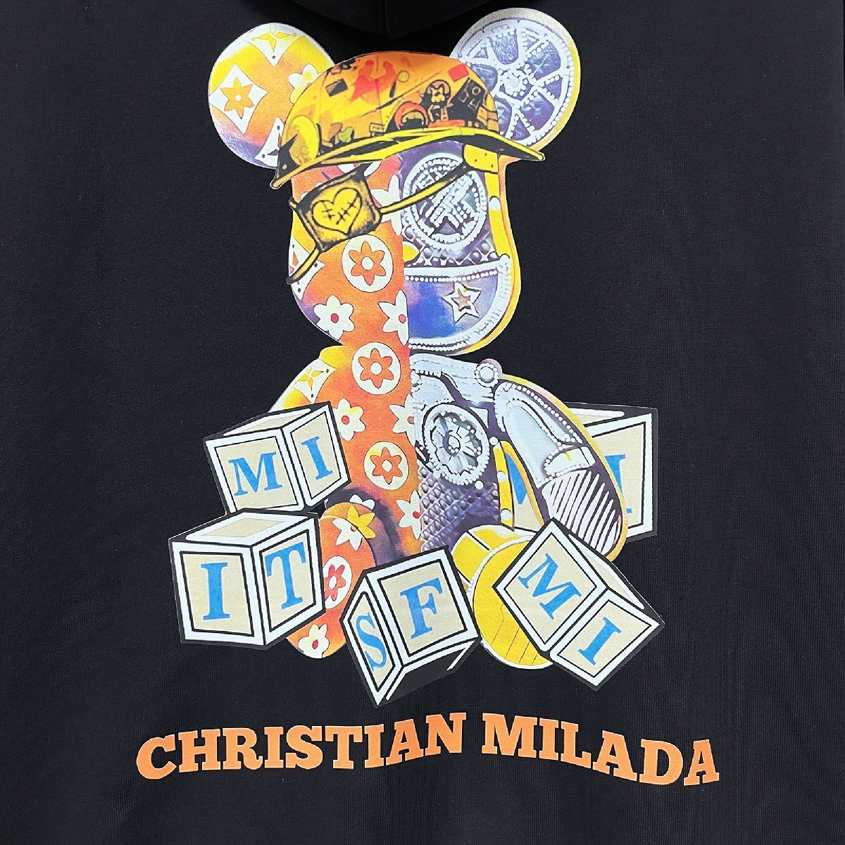 定価4万★christian milada・ミラノ発・パーカー★コットン100% 長袖 個性 モノグラム クマ プルオーバー ベアブリック/Bearbrick 2XL/52_画像5