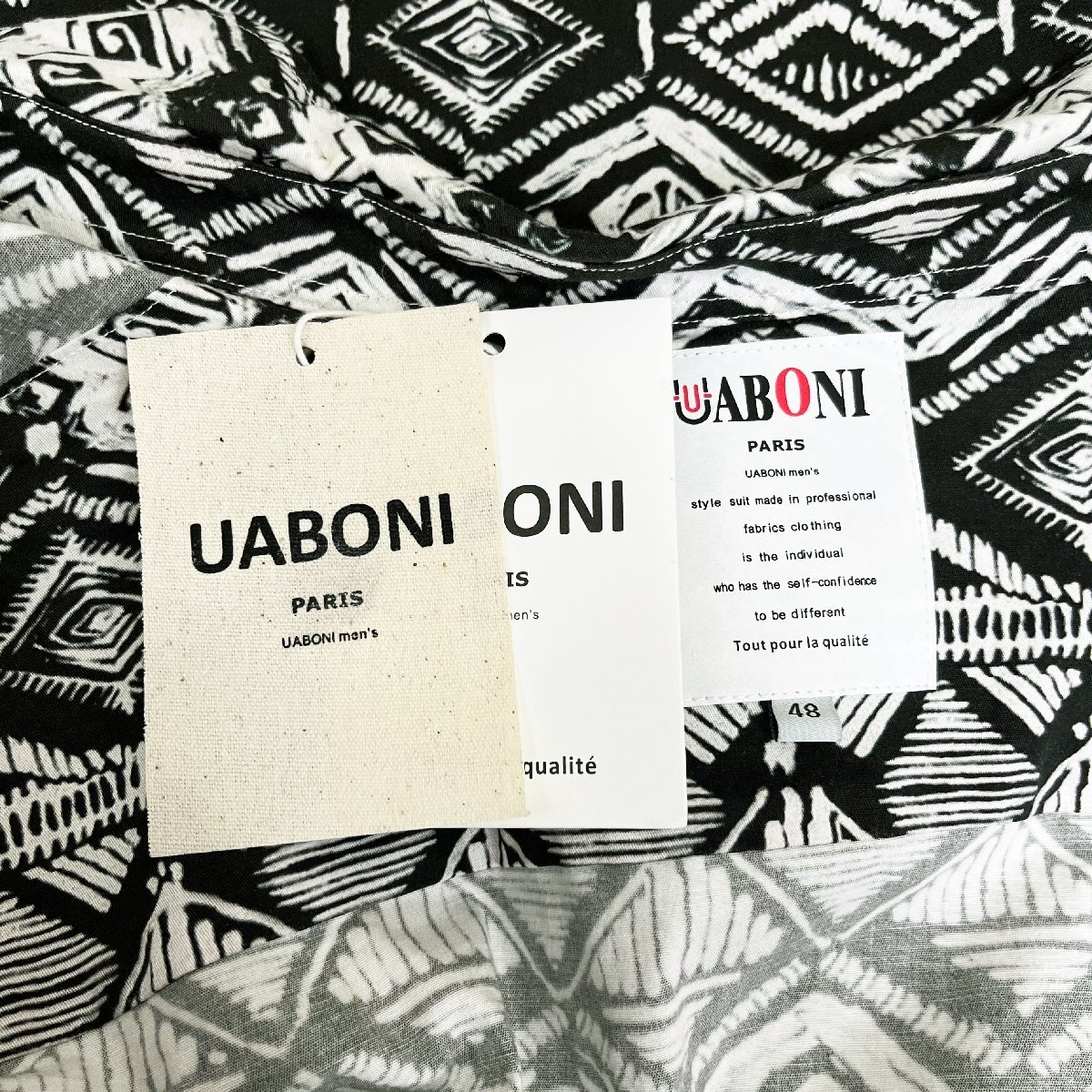 最高級EU製＆定価4万◆UABONI*Paris*長袖シャツ*ユアボニ*パリ発◆個性 薄手 吸汗速乾 総柄 ストリート アメカジ ライトアウター 2XL/52_画像9