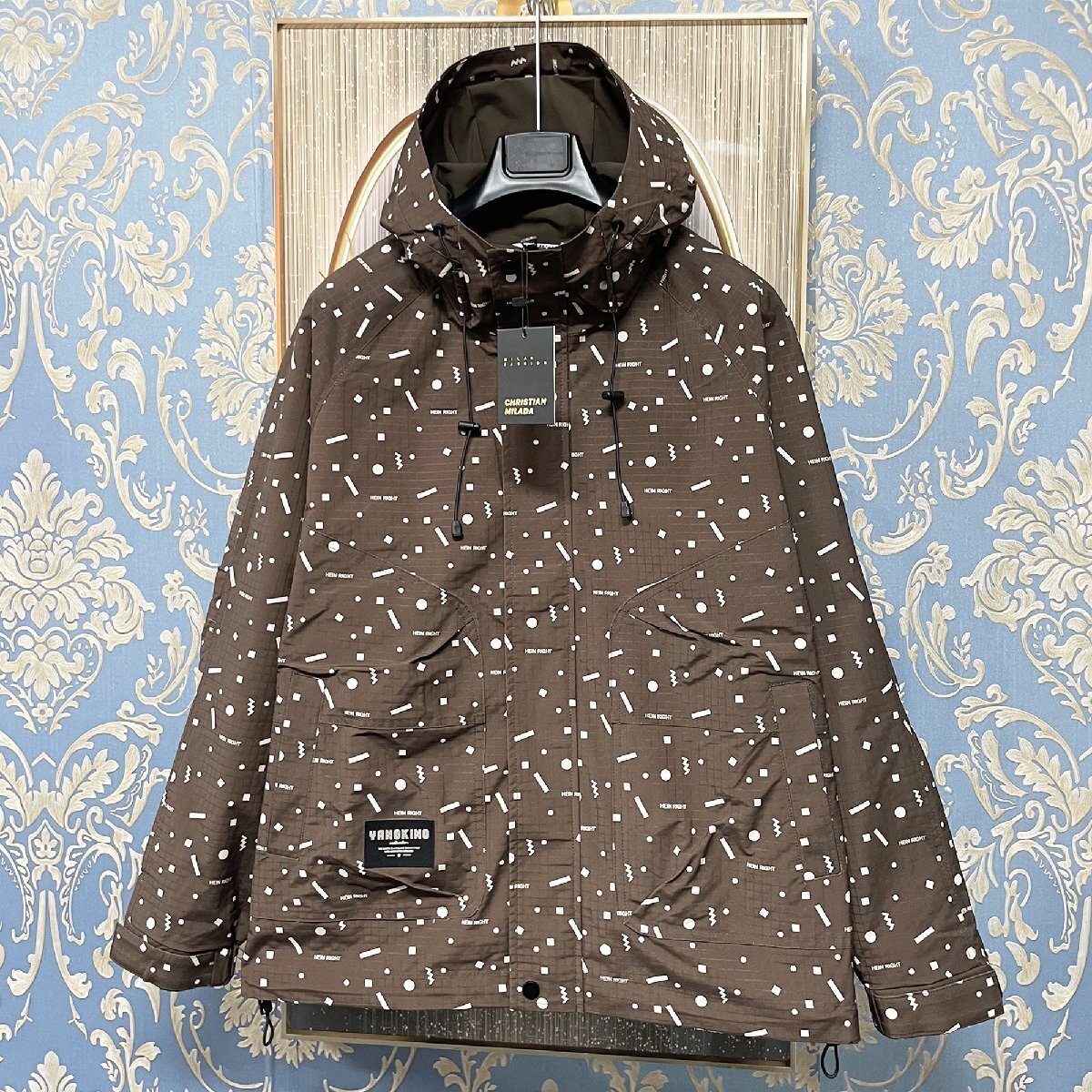  regular price 6 ten thousand *christian milada* milano departure * jacket * high class protection against cold . manner thin total pattern piece . outer dressing up mountain parka 2XL/52 size 