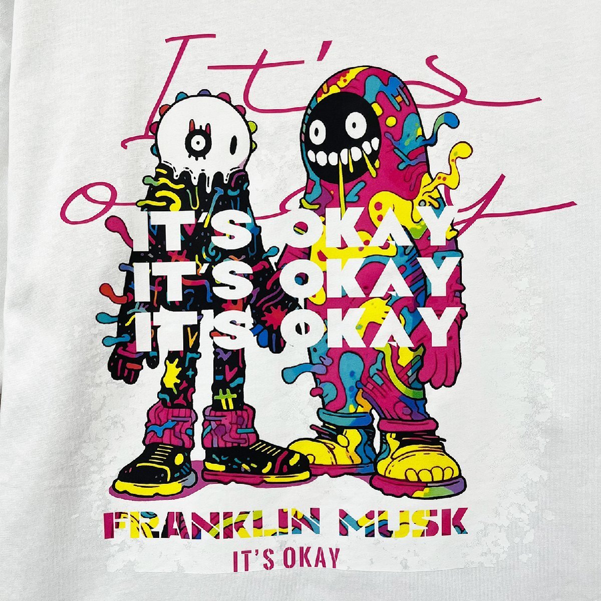 個性 定価2万 FRANKLIN MUSK・アメリカ・ニューヨーク発 半袖Tシャツ 快適 通気 ソフト 遊び心 ポップ アメカジ スウェット 普段着 春夏 1_画像3