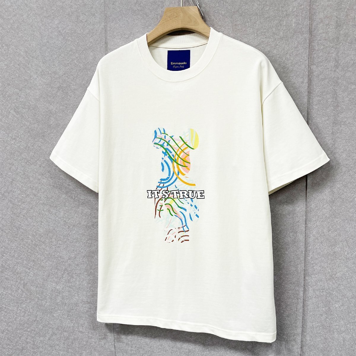 逸品・半袖Tシャツ 定価2万◆Emmauela・イタリア・ミラノ発◆コットン100% 薄手 通気 クマ おしゃれ カラフル 定番 L/48サイズ_画像10