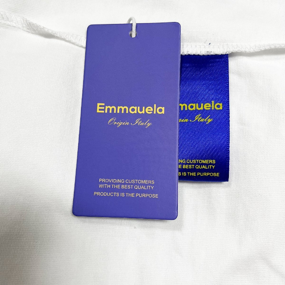 高級・半袖Tシャツ 定価2万◆Emmauela・イタリア・ミラノ発◆綿100％ 吸湿速乾 通気 個性 スウェット スタイリッシュ 普段着 L/48サイズ_画像9