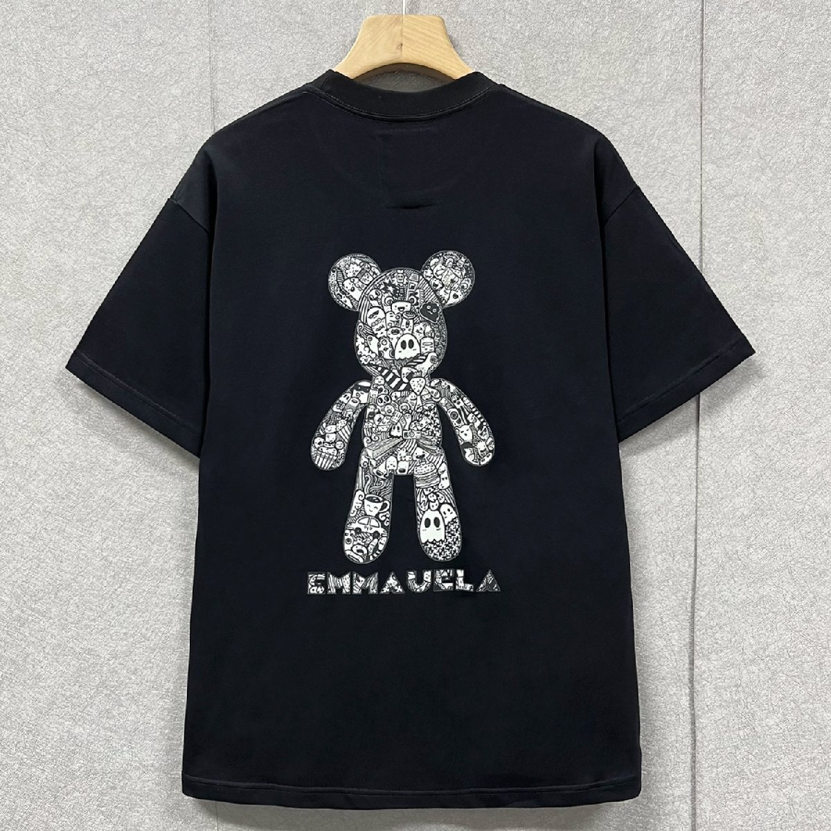 絶賛・半袖Tシャツ 定価2万◆Emmauela・イタリア・ミラノ発◆上質 吸汗 通気 ソフト 個性 クマ プルオーバー カットソー ストリート 夏 2XL_画像1