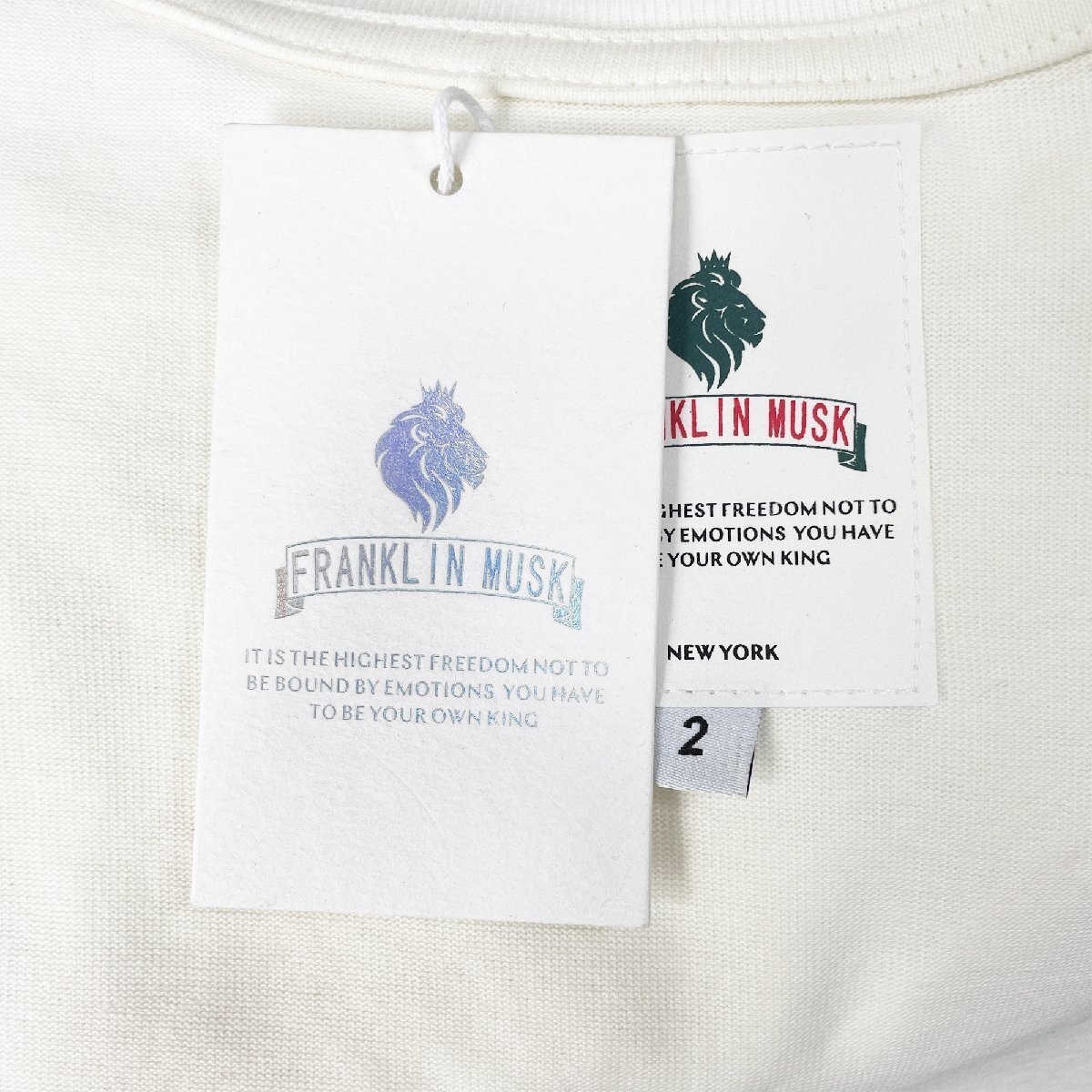 個性 定価2万 FRANKLIN MUSK・アメリカ・ニューヨーク発 半袖Tシャツ コットン100％ 快適 可愛い 通気 スウェット ユニセックス サイズ2_画像8