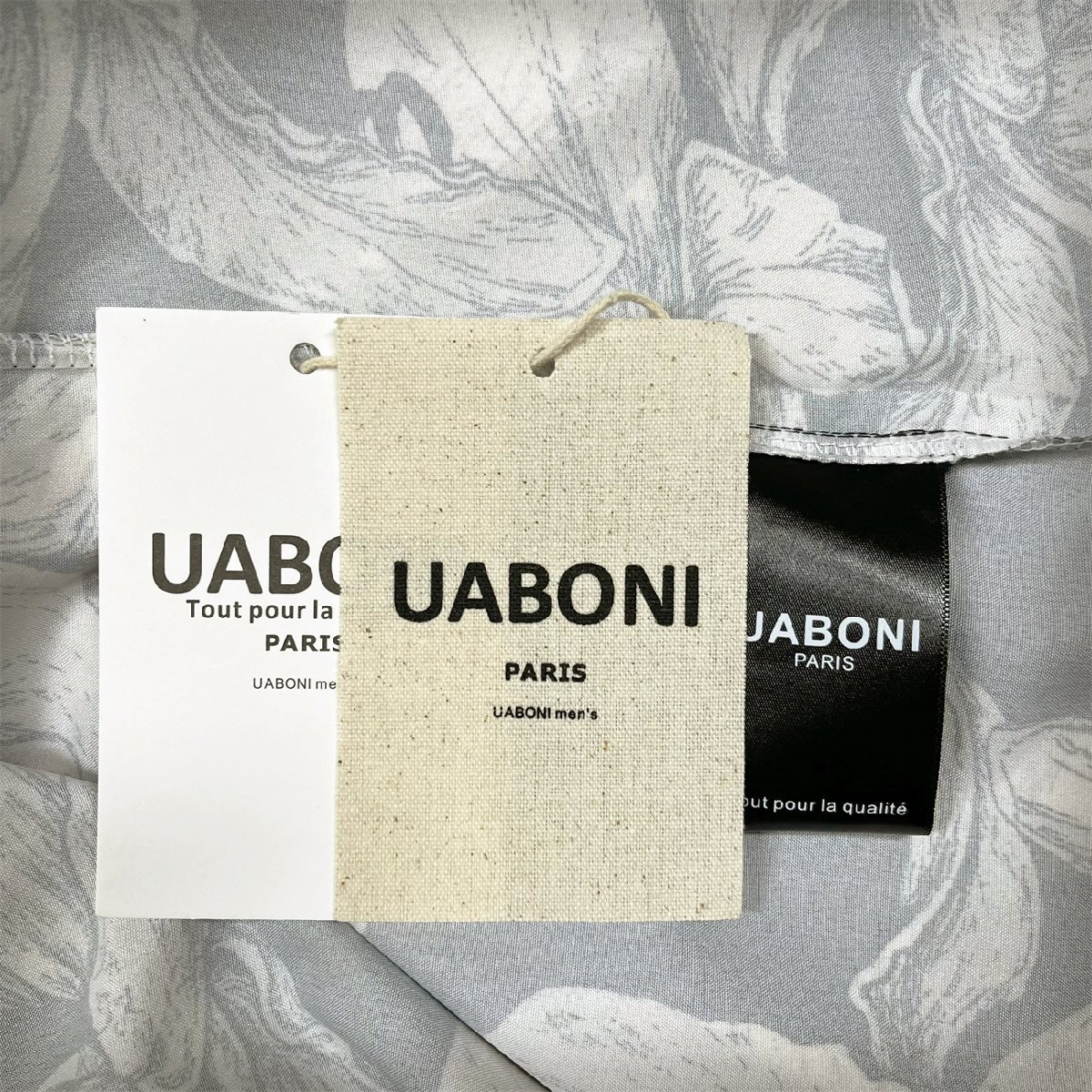 個性EU製＆定価3万◆UABONI*Paris*アロハシャツ*フランス*パリ発◆高級 薄手 快適 総柄 半袖 開襟シャツ おしゃれ カジュアル L/48サイズ_画像9