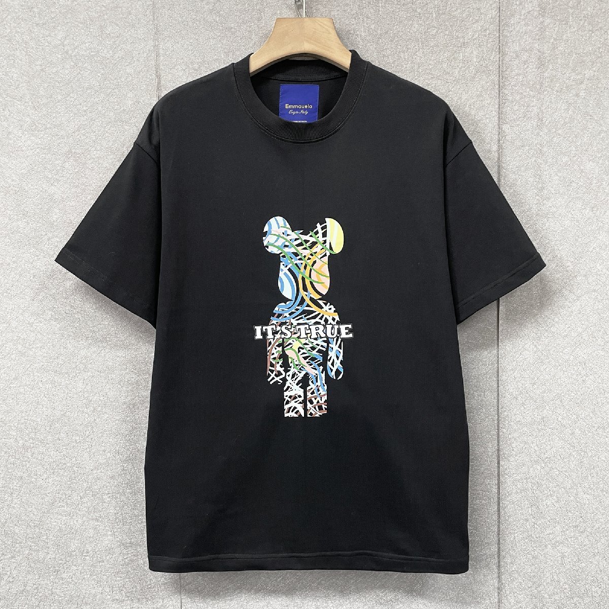 個性・半袖Tシャツ 定価2万◆Emmauela・イタリア・ミラノ発◆コットン100% 薄手 通気 クマ おしゃれ カラフル 定番 2XL/52サイズ_画像1