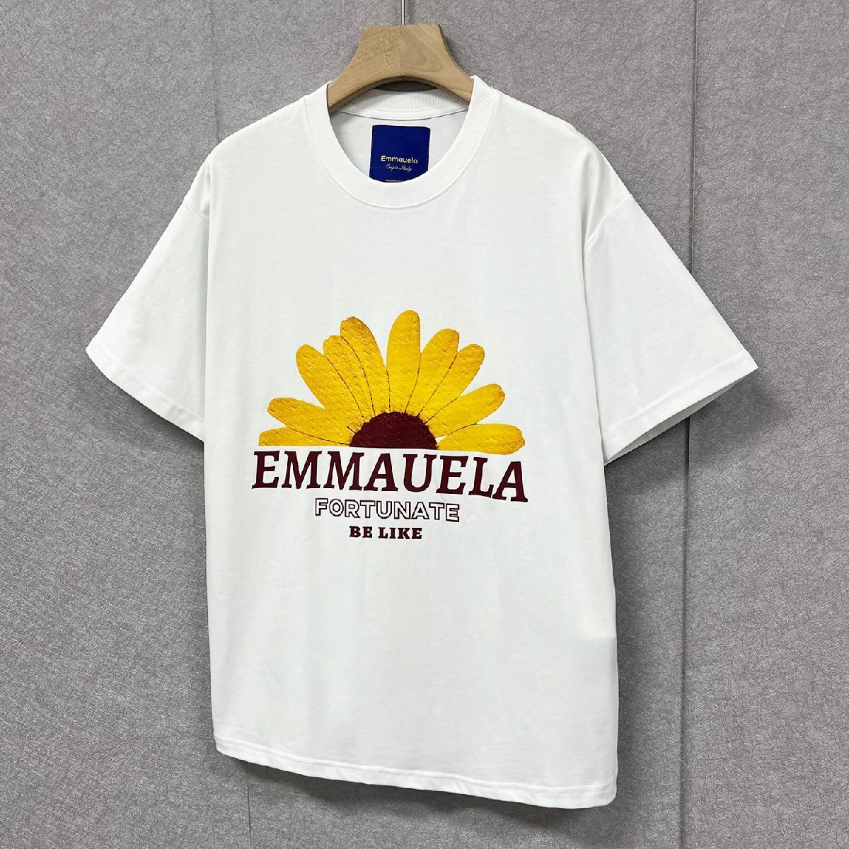 人気・半袖Tシャツ 定価2万◆Emmauela・イタリア・ミラノ発◆コットン100％ 快適 高級 通気 おしゃれ 菊 スウェット カットソー トップス L_画像8