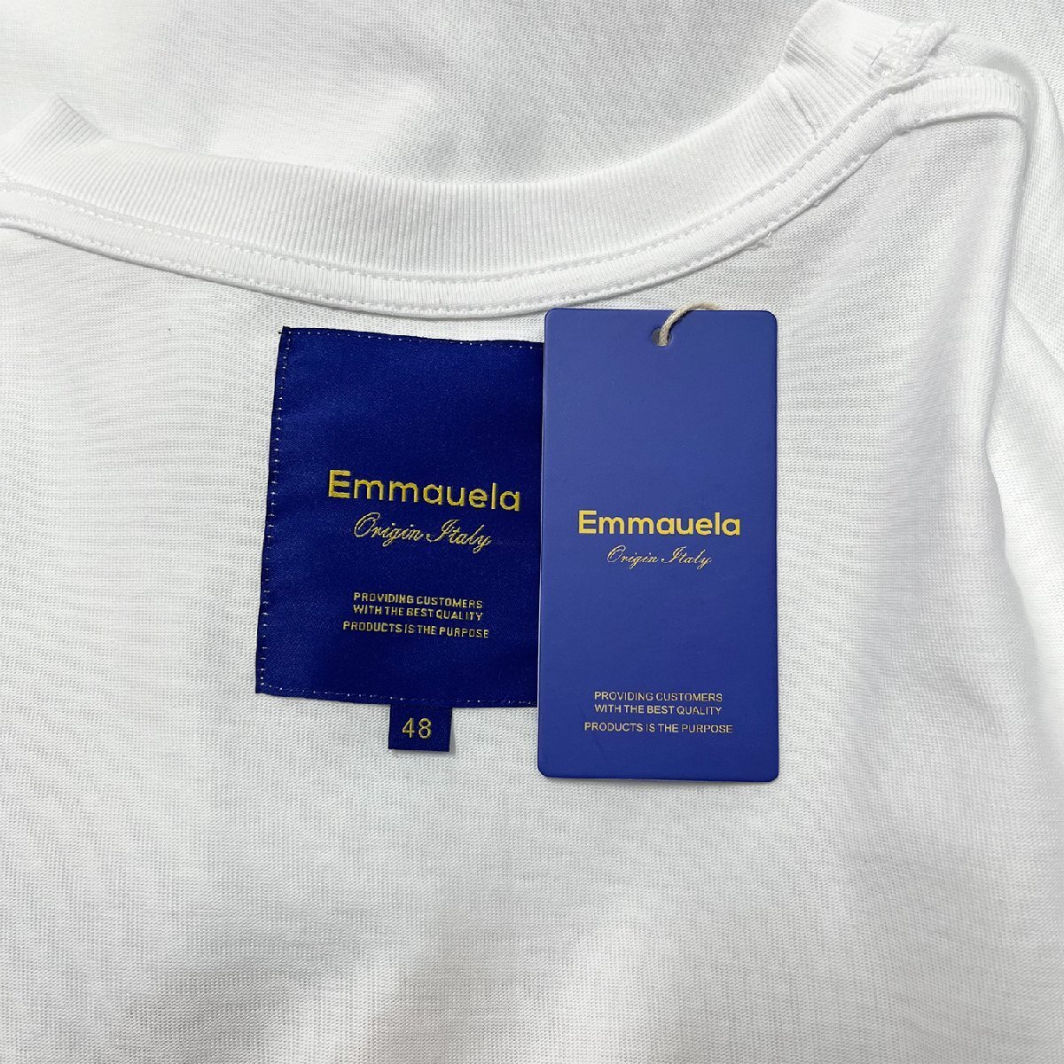 人気・半袖Tシャツ 定価2万◆Emmauela・イタリア・ミラノ発◆コットン100％ 快適 高級 通気 おしゃれ 菊 スウェット カットソー トップス L_画像10