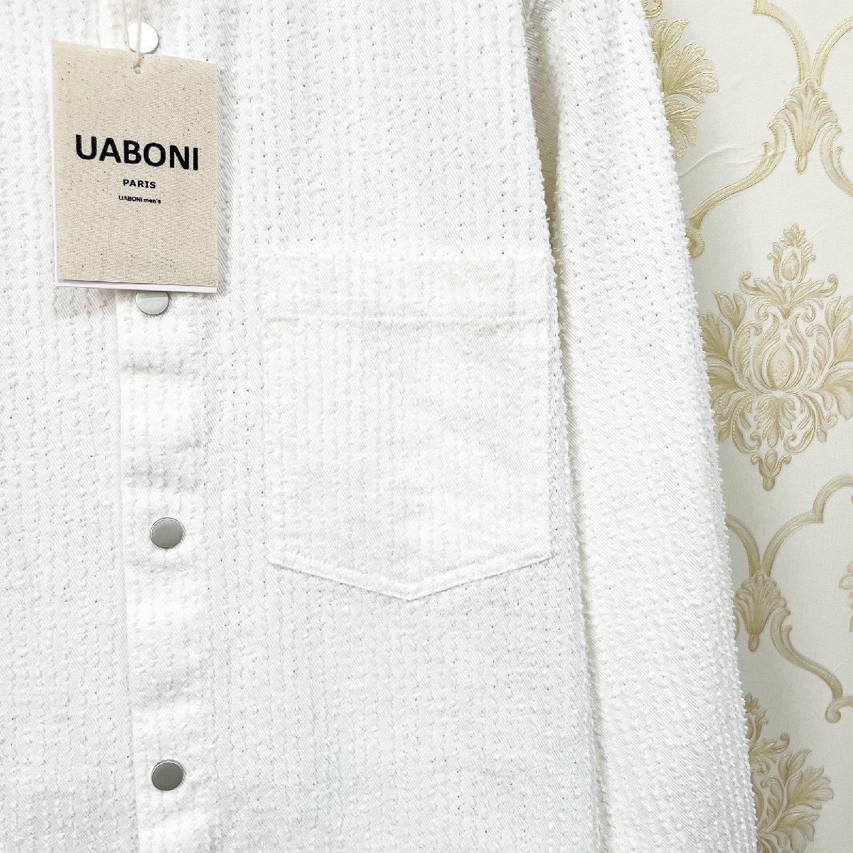 新作EU製＆定価5万◆UABONI*Paris*長袖シャツ*ユアボニ*パリ発◆高級 通気 柔らかい 快適 無地 ダメージ加工 ライトアウター おしゃれ XL_画像7