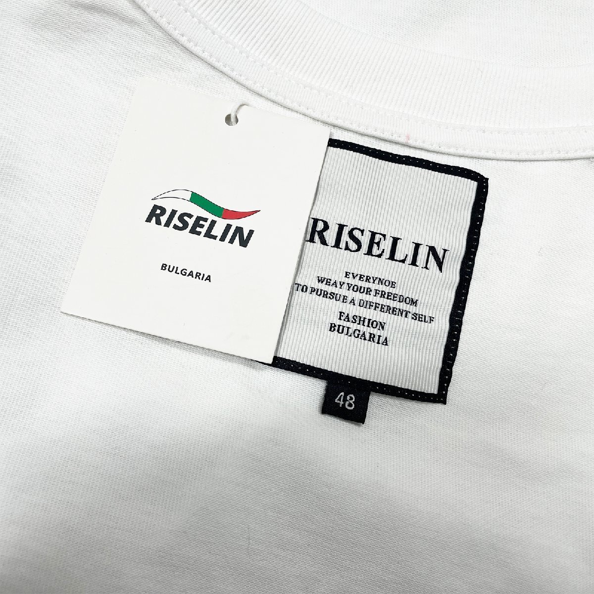 最上級ヨーロッパ製※定価2万◆ブルガリア発※RISELIN 半袖Tシャツ 上品 通気 薄手 イラスト カットソー スウェット レトロ 男女兼用 M/46_画像9