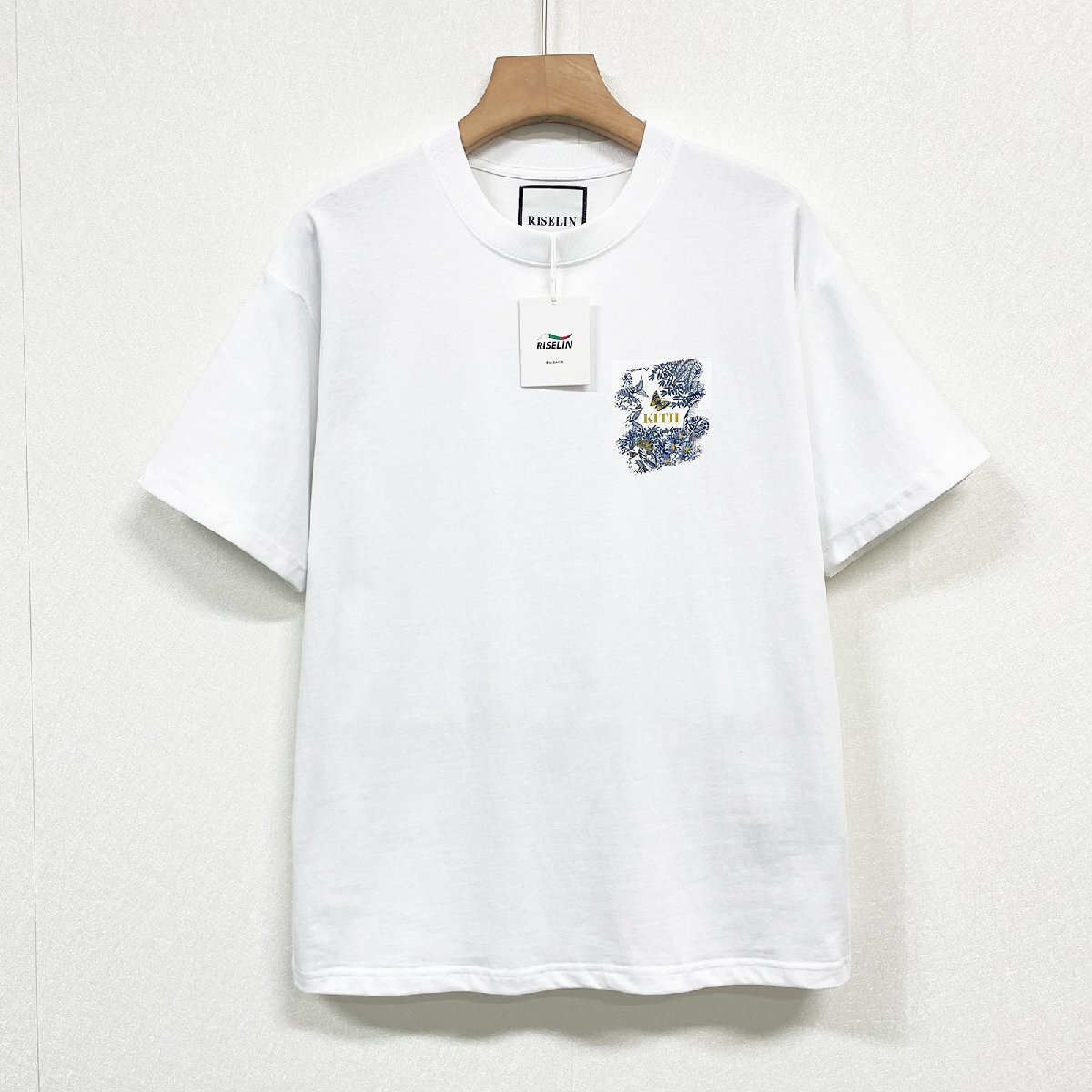 最上級ヨーロッパ製※定価2万◆ブルガリア発※RISELIN 半袖Tシャツ 上品 通気 薄手 イラスト カットソー スウェット レトロ 男女兼用 M/46_画像2