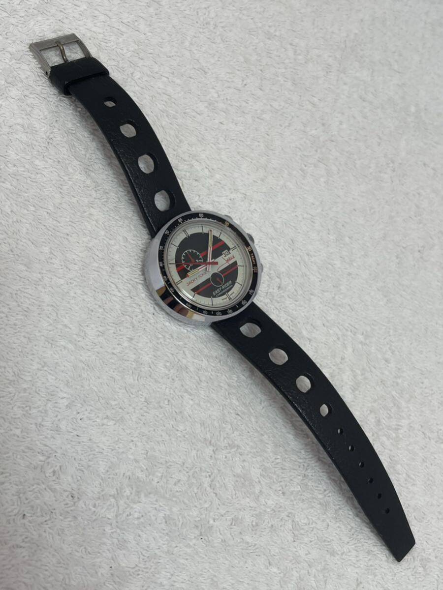 【52-26】1円〜 HEUER ホイヤー ジャッキーイクス 手巻き デイト イージーライダー クロノグラフ 白黒赤文字盤メンズ 【ジャンク】同梱不可の画像7