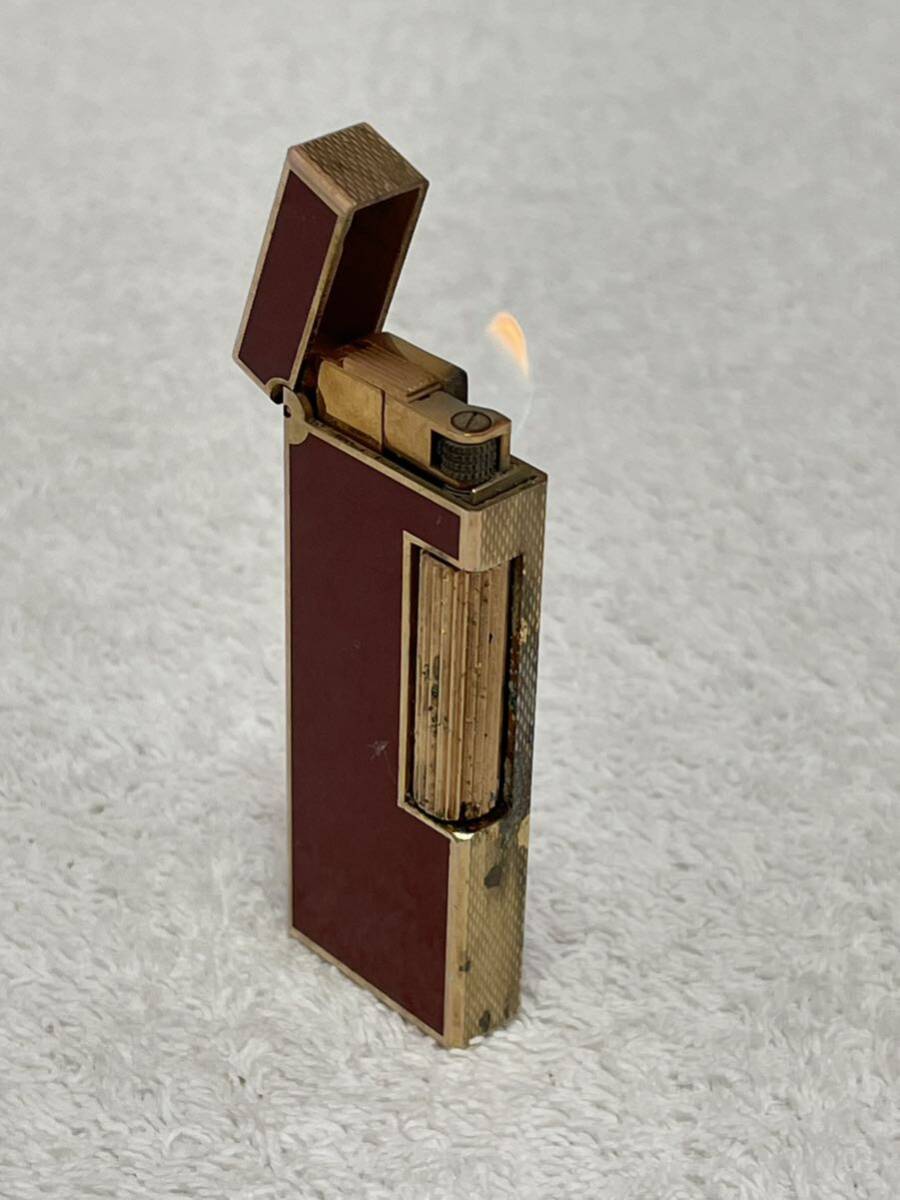【54-35】1円〜 dunhill ダンヒル ライター 着火確認済み 喫煙 喫煙具 レッド×ゴールド 同梱不可の画像1
