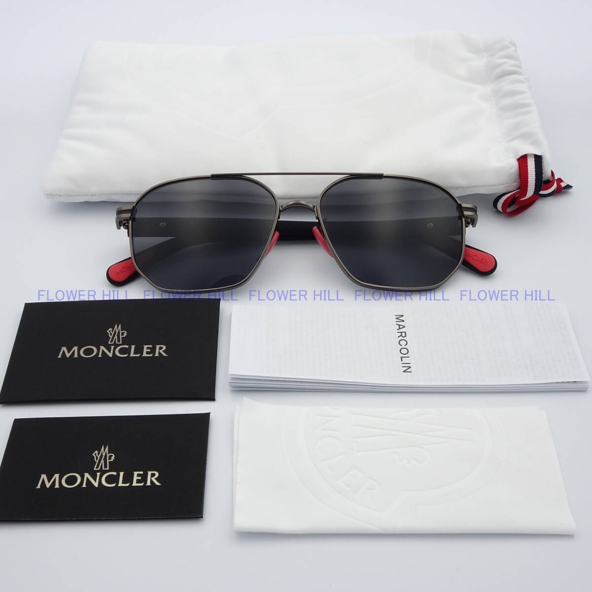 【新品・送料無料】モンクレール MONCLER サングラス 高級 ガンメタル ダブルブリッジ ML0242-H 08A FLAPERON メンズ レディース_画像10