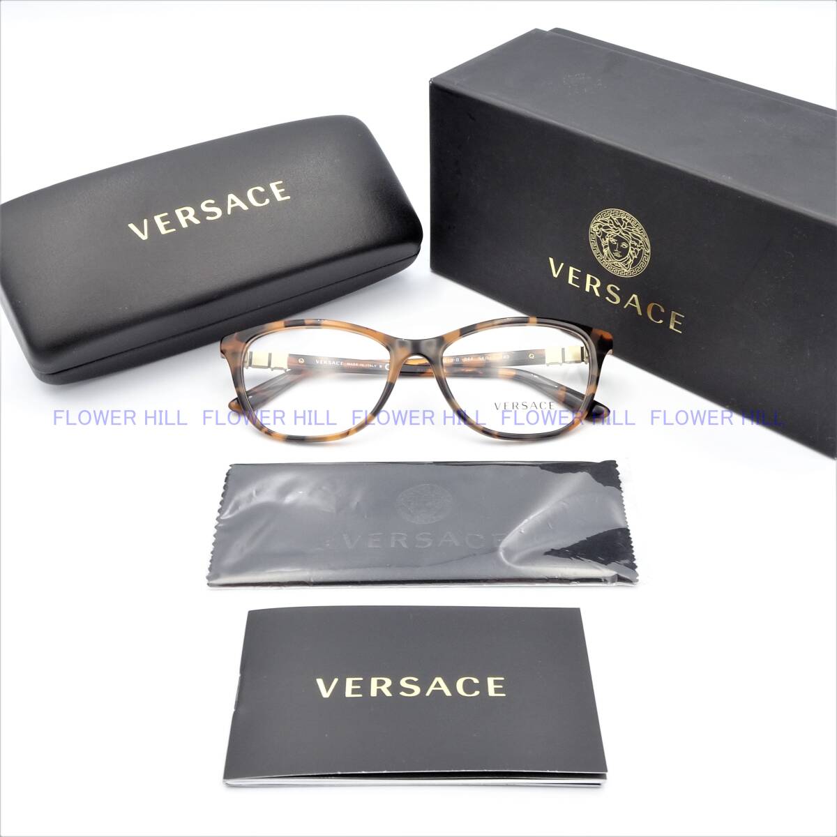 【新品・送料無料】 ヴェルサーチ VERSACE メガネ フレーム ウェリントン VE3213-B 944 ハバナ メンズ レディース めがね 眼鏡_画像10