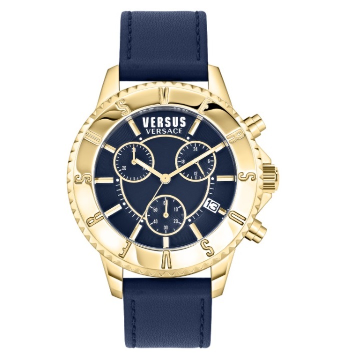 【新品・送料無料】VERSUS VERSACE ヴェルサスヴェルサーチ 腕時計 メンズ クォーツ VSPG2619 ブルー・ゴールド レザーバンド