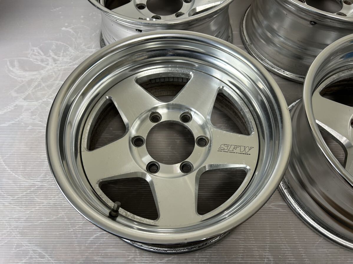 MOZZER SFW SUPER FORGED WEAPON BY 16インチ 16x8J -15 139.7/6H 中古4本 希少 軽量 鍛造 ランクル ハイラックスの画像2