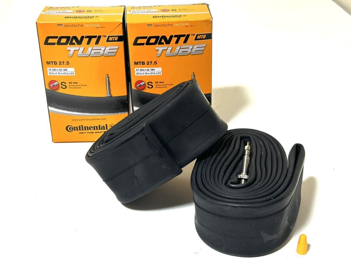 【送料無料特価】27.5インチ仏式MTB用チューブ Continental MTB27.5 27.5×1.75-2.5バルブ長42mm 新品2個セット《650B / ETRTO584》の画像1