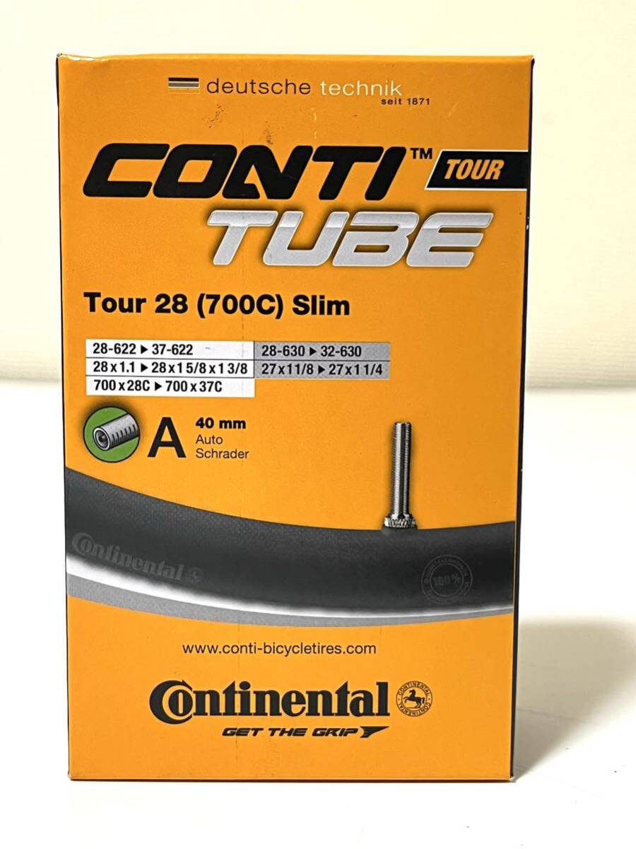 【送料無料】700C米式チューブ Continental TOUR28 Slim 700×28-37C バルブ長40mm 新品2個セット《27インチ/ETRTO630適合》