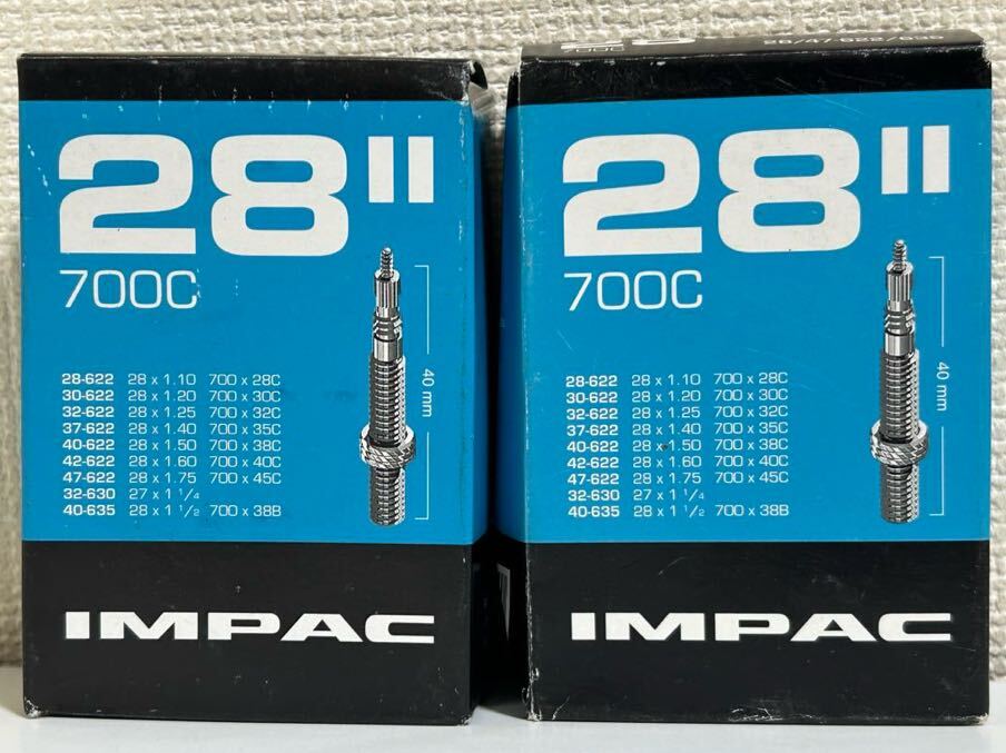 【送料無料】IMPAC 700C仏式チューブ 700×28-45C バルブ長40mm 新品2個セット《一部27インチWO対応》の画像1