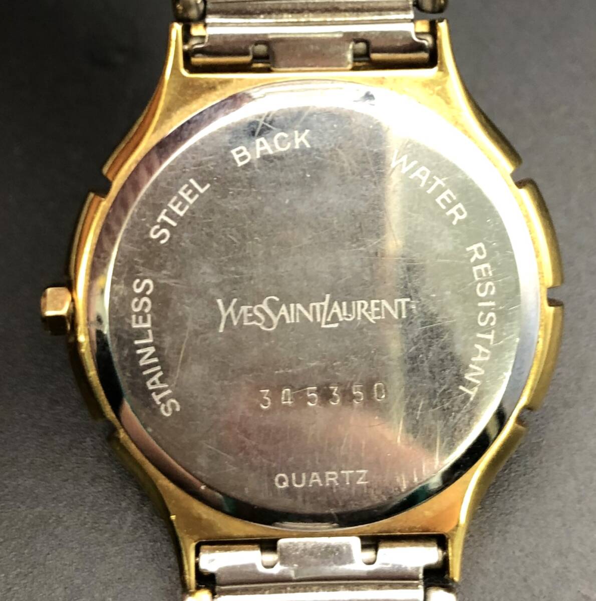 ◆時計◆『WH-10582』★Yves Saint Laurent(イヴサンローラン)★アラビア・コンビ ムーンフェイズ★稼働品★電池交換済★の画像8