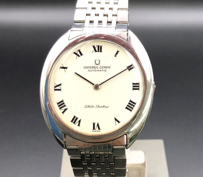 [A]時計(サ60)★[[WH-11524]]★UNIVERSAL GENEVE(ユニバーサルジュネーブ)★WHITE SHADOW ローマ・ブレス★稼働品★の画像2