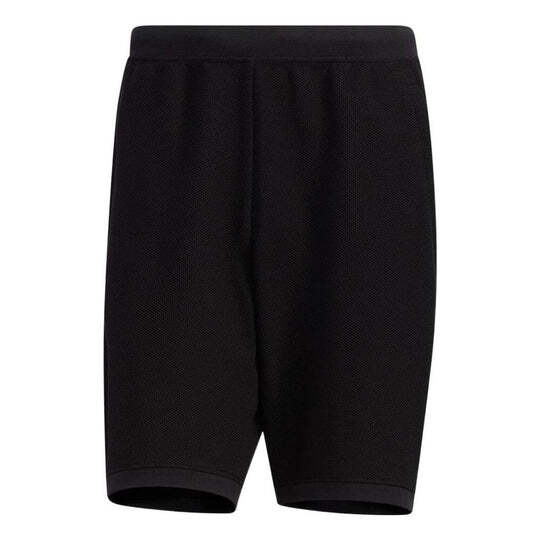 [L] adidas SOLID COLOR STRAIGHT CASUAL KNIT SHORTS BLACK HD0007 アディダス ショーツ ハーフ パンツ three stripes ブラック_画像1