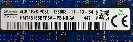 L0423-16 PCメモリ６枚セット SK hynix PC3L-12800S (DDR3L-1600) HMT451S6BFR8A-PB 各4GB 計24GBの画像3