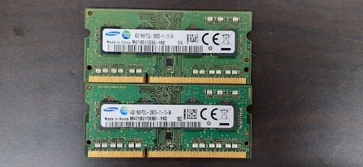 L0423-14 PCメモリ2枚セット SAMSUNG PC3L-12800S（DDR３L-1600）4GB×2枚 (計8GB）の画像1