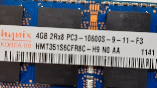 L0419-05　PCメモリ4枚セットhynix (2枚）ELPIDA ADATA PC3-10600S(DDR3-1333) 各4GB 計16GB_画像4