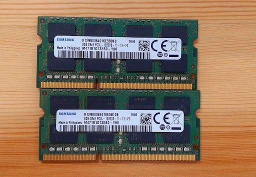 L0423-02 PCメモリ2枚セット SAMSUNG PC3L-12800S（DDR３L-1600）８GB×2枚 (計16GB）の画像1