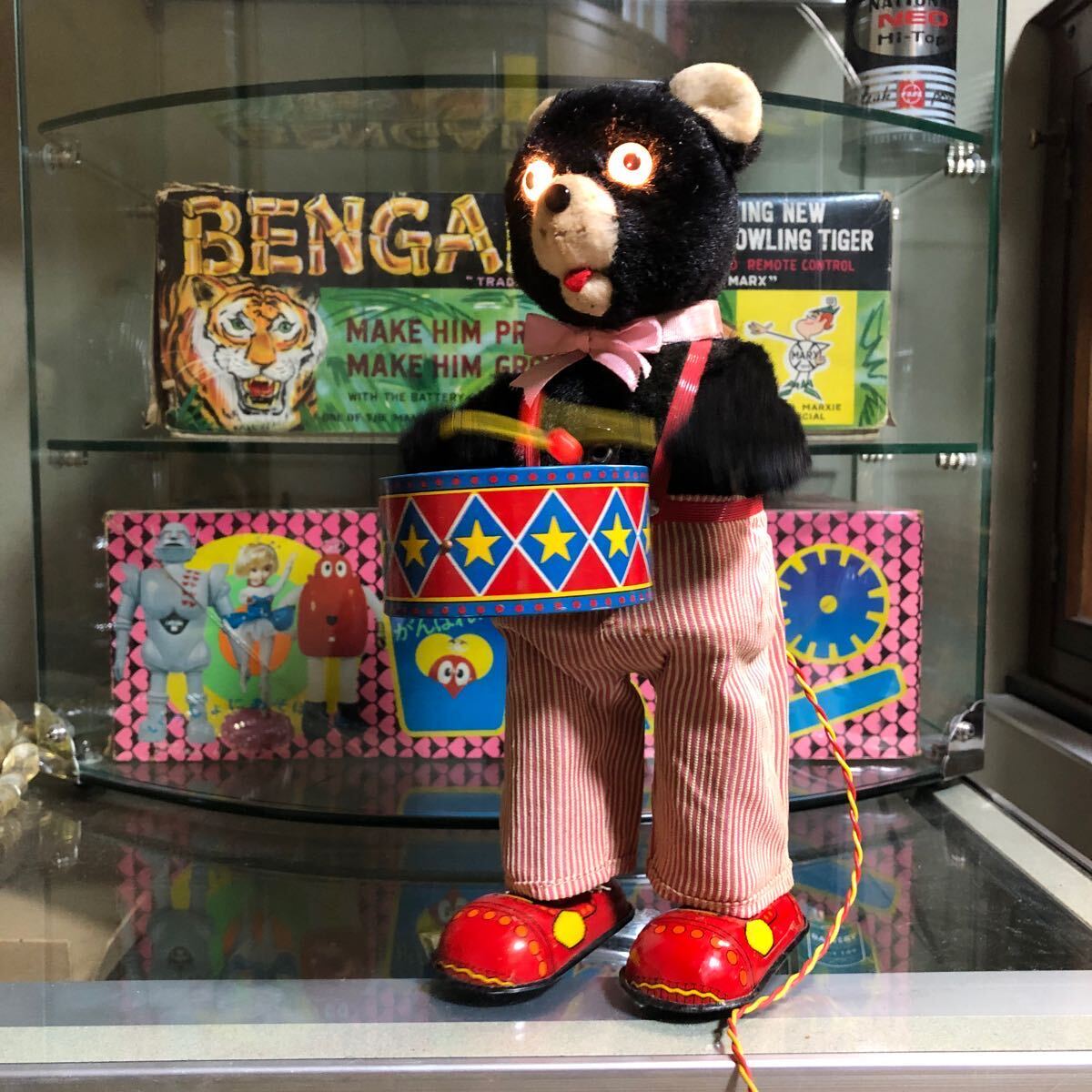 アルプス商事 クラグスタン ブリキロボット ぬいぐるみ ブリキのおもちゃ Barney Bear 熊の太鼓叩き ヨネザワ玩具 野村トーイの画像1