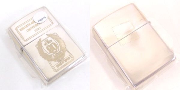 【未開封/未使用】1円～ zippo HARLEY-DAVIDSON 90周年記念限定 STERLING スターリングシルバー 純銀製 1993 シリアルNo入 木箱付き/60の画像2