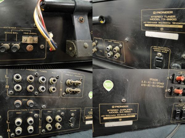 ★【通電確認品/1円～】PIONEER 1970年代 ビンテージオーディオ SA-8800 ステレオプリメインアンプ/TX-8800 FM/AMチューナー/★120★_画像10