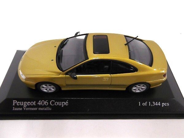MINICHAMPS 1/43 Peugeot 406Coupe 1999 Jaune Vermeer Gold metallic プジョー ミニチャンプス/60サイズ_画像5