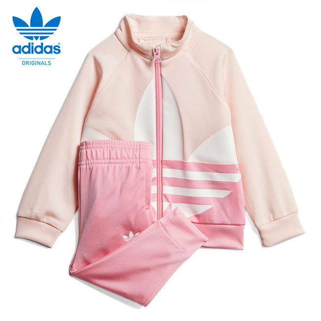 adidas アディダスオリジナルス トレフォイル ジャージ セットアップ GD2650 ピンク ギフト プレゼント キッズ ベビー 子供服 80_画像1