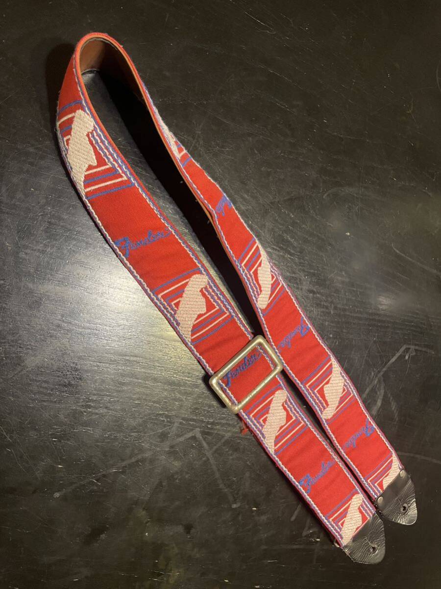 70’s Fender vintage Strap RED BLUE 横ロゴ メタル バックル ★ 70年代製フェンダー ストラップ ヴィンテージ 赤ビンテージの画像7